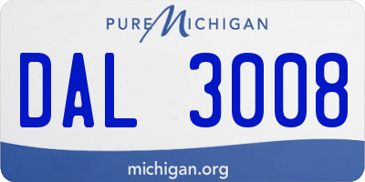 MI license plate DAL3008