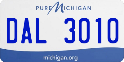 MI license plate DAL3010