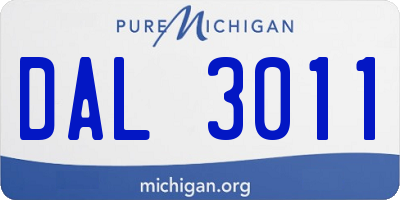 MI license plate DAL3011