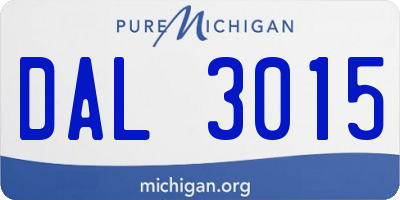 MI license plate DAL3015