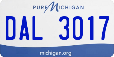 MI license plate DAL3017