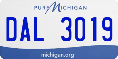 MI license plate DAL3019