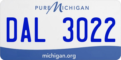 MI license plate DAL3022