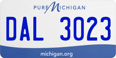 MI license plate DAL3023