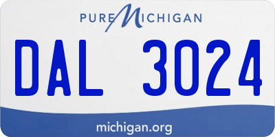 MI license plate DAL3024