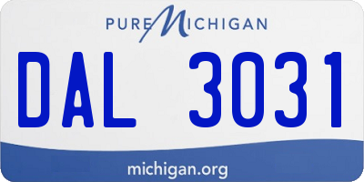 MI license plate DAL3031