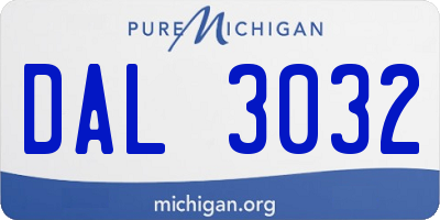 MI license plate DAL3032