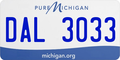 MI license plate DAL3033