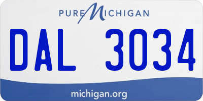 MI license plate DAL3034