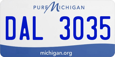 MI license plate DAL3035