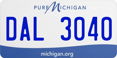 MI license plate DAL3040