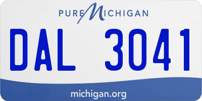 MI license plate DAL3041