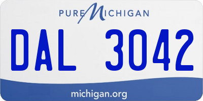 MI license plate DAL3042