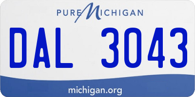 MI license plate DAL3043