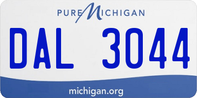 MI license plate DAL3044