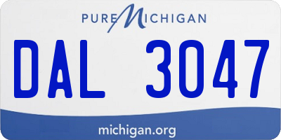 MI license plate DAL3047