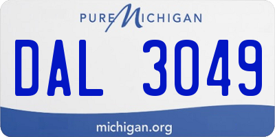 MI license plate DAL3049