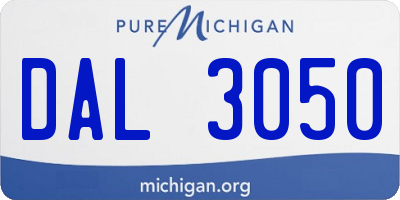 MI license plate DAL3050