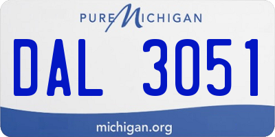 MI license plate DAL3051