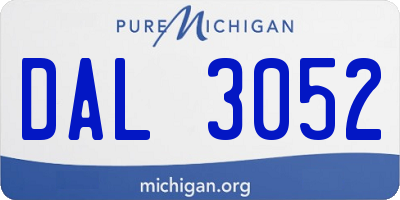 MI license plate DAL3052
