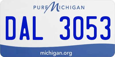 MI license plate DAL3053