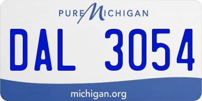 MI license plate DAL3054