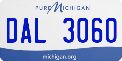 MI license plate DAL3060