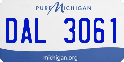 MI license plate DAL3061