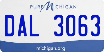 MI license plate DAL3063