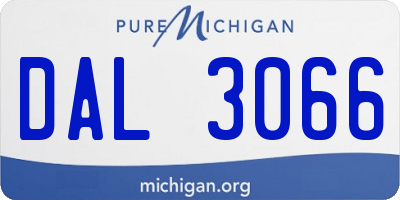 MI license plate DAL3066