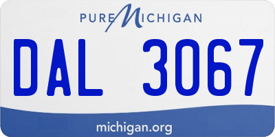 MI license plate DAL3067