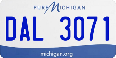 MI license plate DAL3071