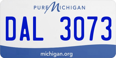 MI license plate DAL3073