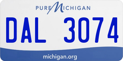 MI license plate DAL3074