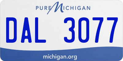 MI license plate DAL3077