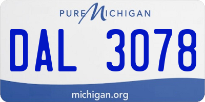 MI license plate DAL3078