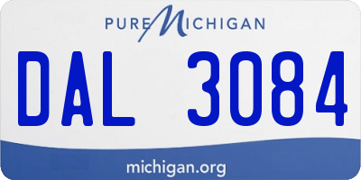 MI license plate DAL3084