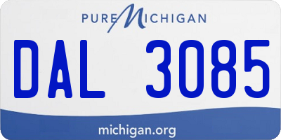 MI license plate DAL3085