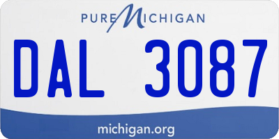 MI license plate DAL3087