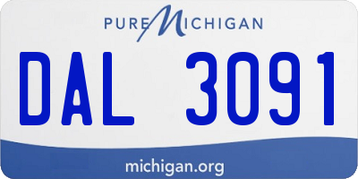 MI license plate DAL3091