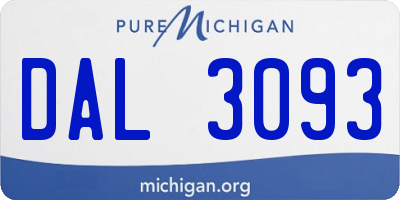 MI license plate DAL3093