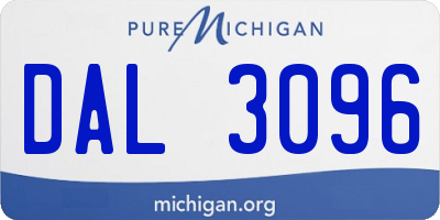 MI license plate DAL3096