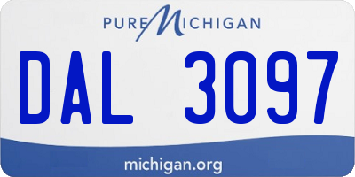 MI license plate DAL3097