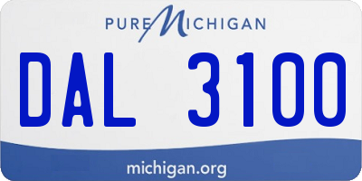 MI license plate DAL3100