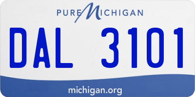 MI license plate DAL3101