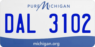 MI license plate DAL3102