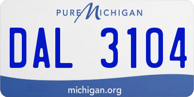 MI license plate DAL3104