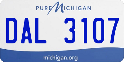 MI license plate DAL3107