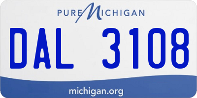 MI license plate DAL3108