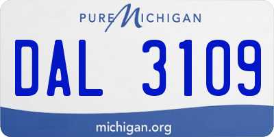 MI license plate DAL3109